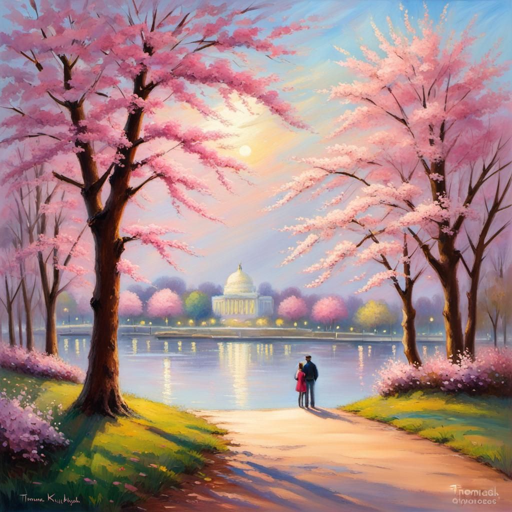 Walking along the Tidal Basin in West Potomac Park watching ...