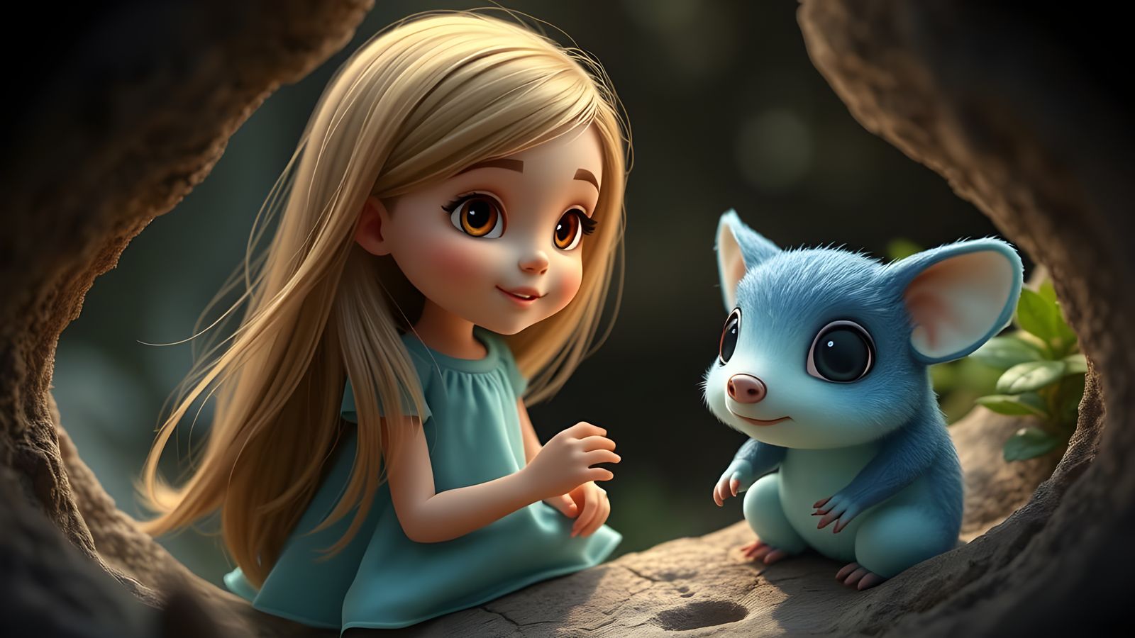 Charming Girl and Magical Creature Underground