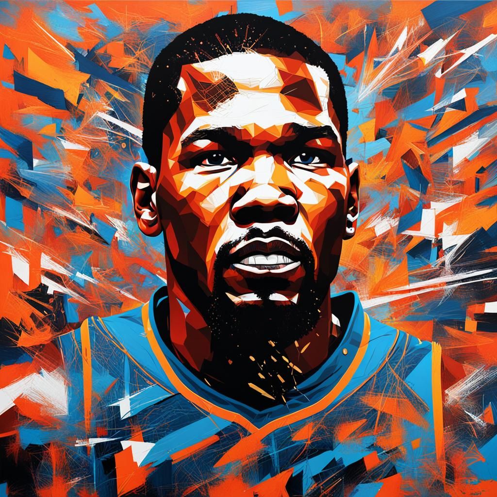 Abstract Art Portrait in Complementary Colors