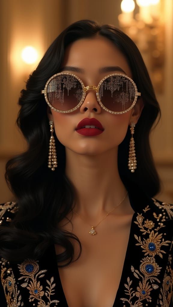 Elegant Woman in Vintage Glam Fashion Portrait