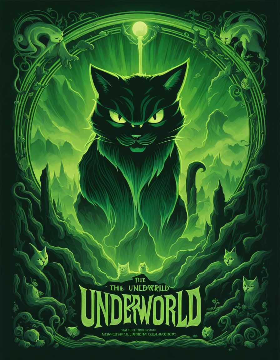 Ectoplasmic Cat Movie Poster in 8k