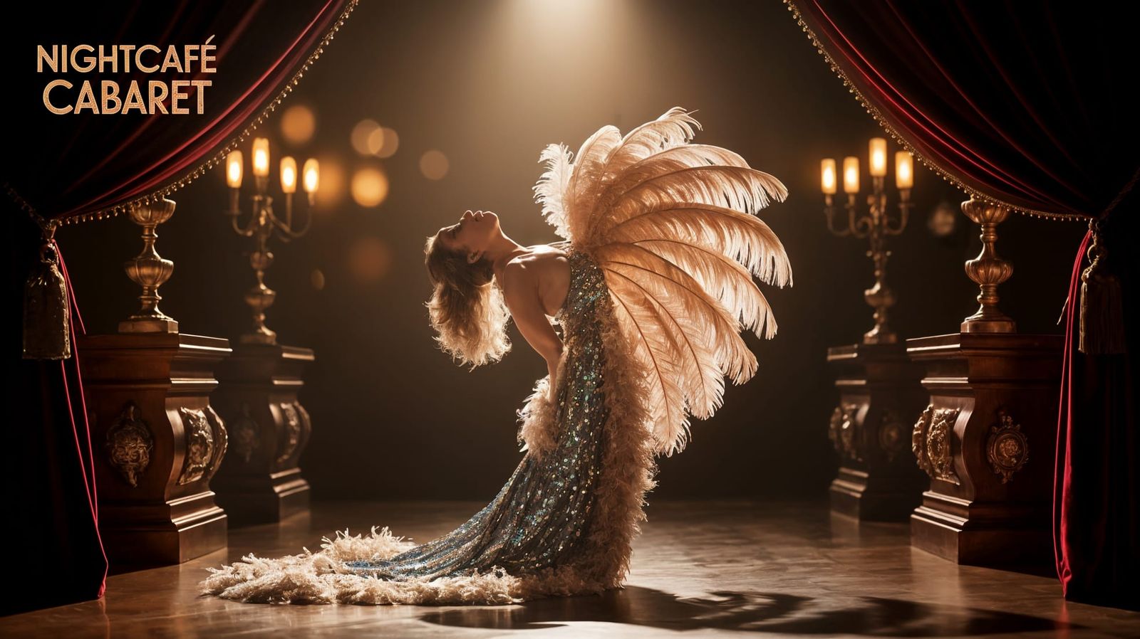 Vintage Cabaret Feather Boa in Spotlight