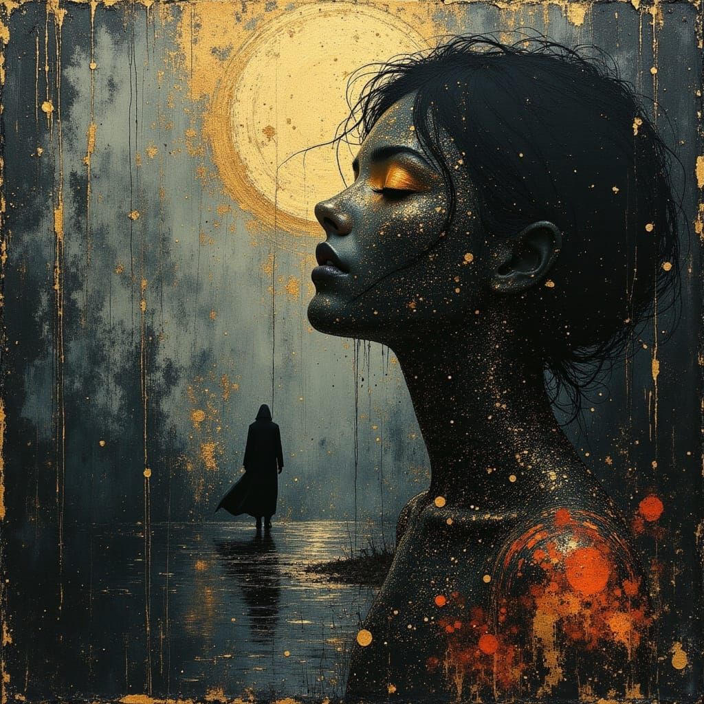 Dark Portrait of Despair Between Black Entities