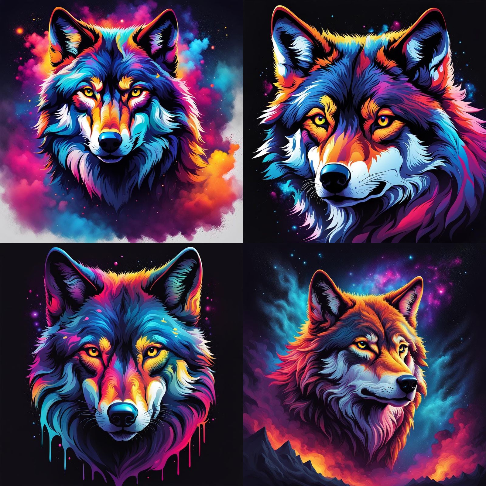 Wolf Nebula Galaxy T-Shirt Art in 3D Illustration