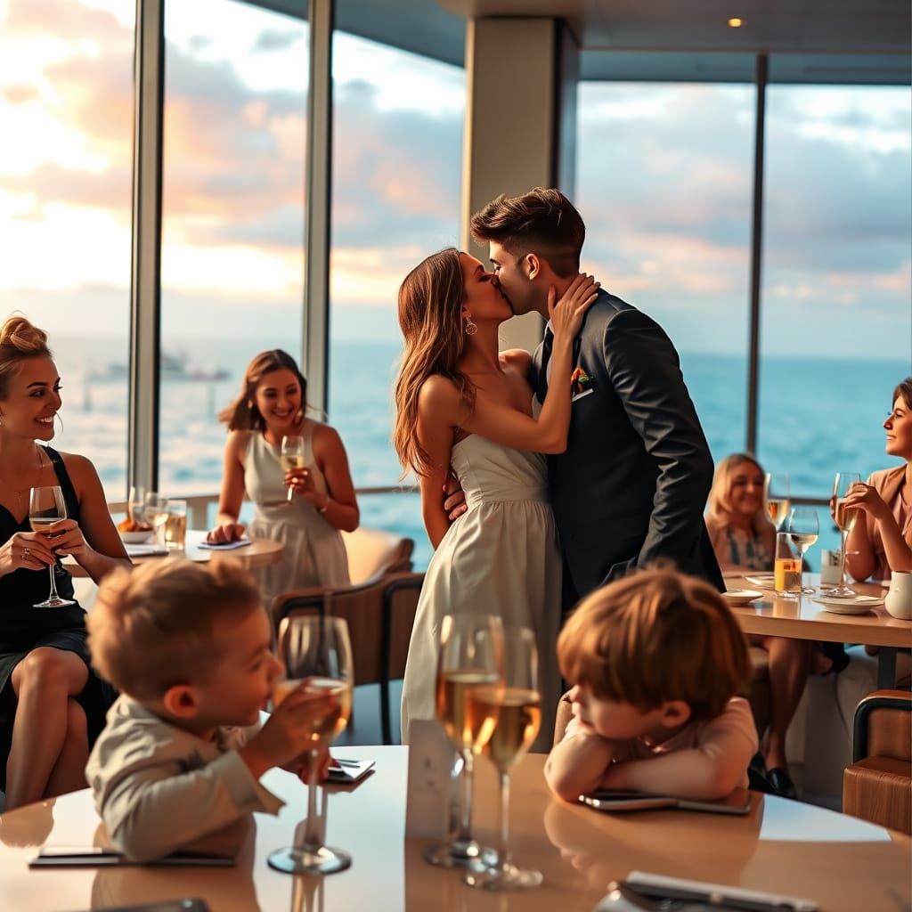 Luxury Yacht Party at Sunset: A Digital Illustration