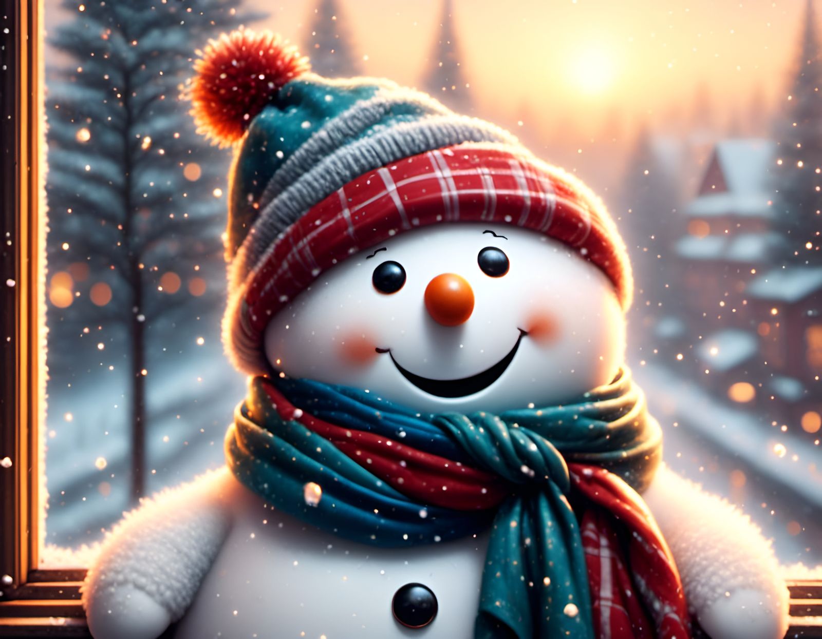 Festive Snowman Christmas Holiday Greeting Card