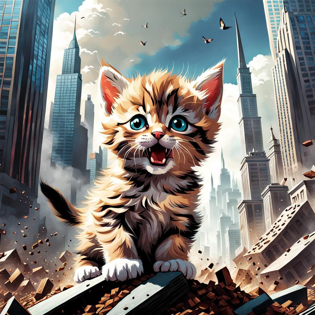 Giant Kitten Fantasy Crushing City