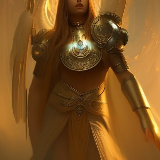 Winged Male Cleric with Celtic Runes, Digital Art