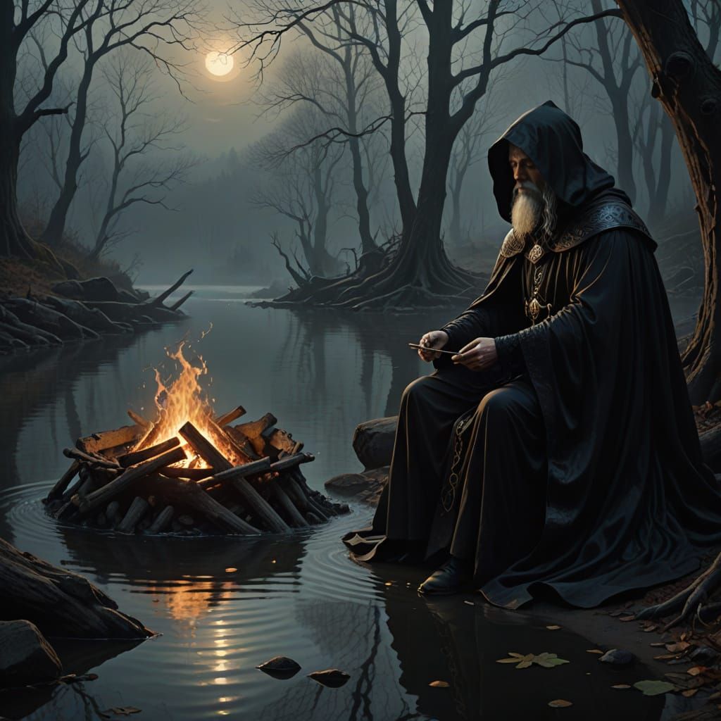 Ethereal Dark Fantasy Scene in Greg Rutkowski Style