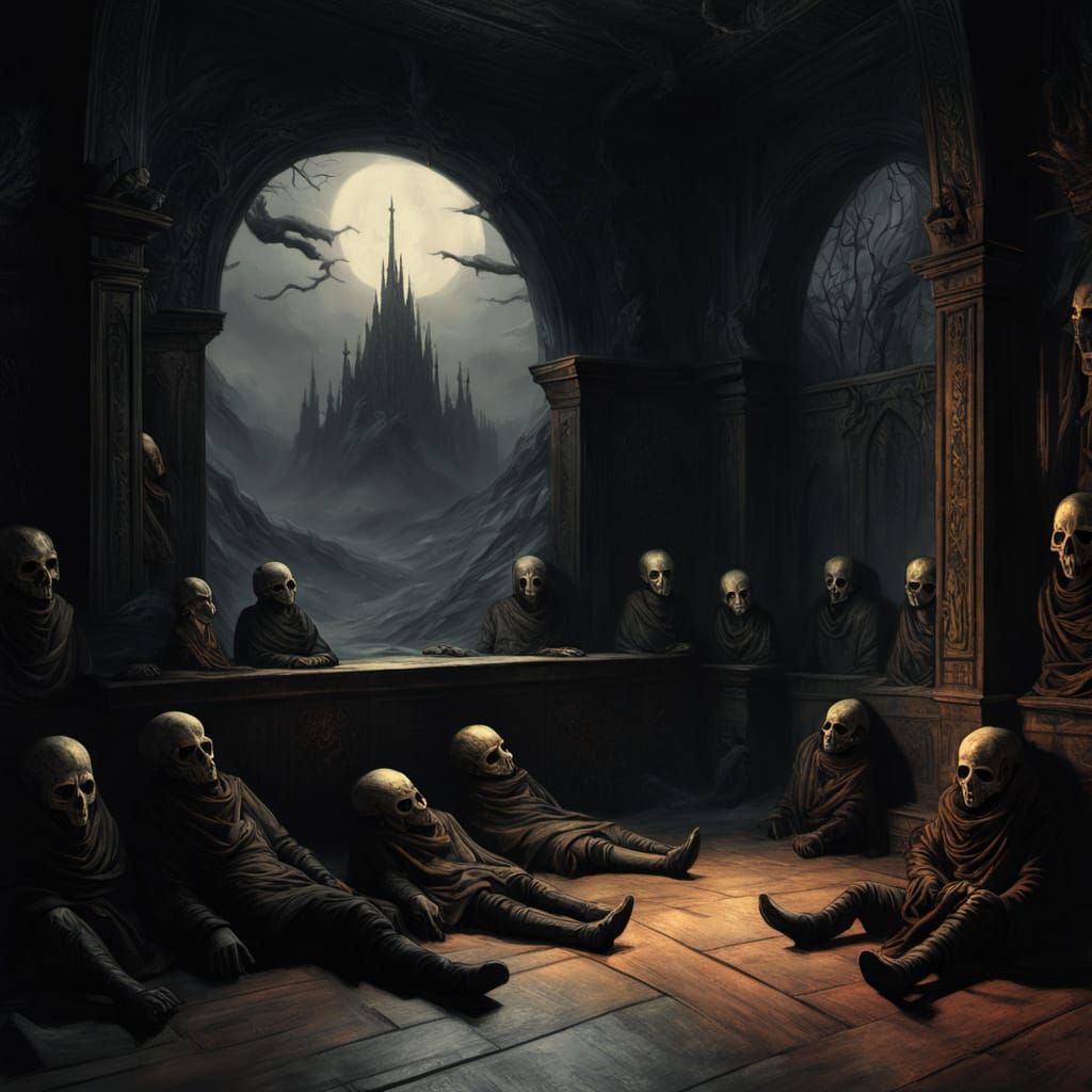 Mysterious Girl in Masks: Dark Fantasy Portrait