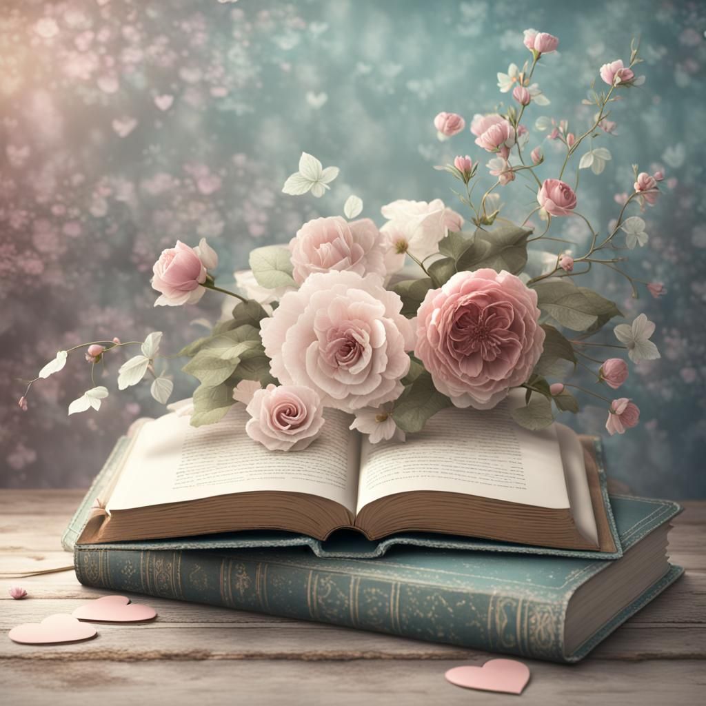 Shabby Chic Still Life in Pastel Colors