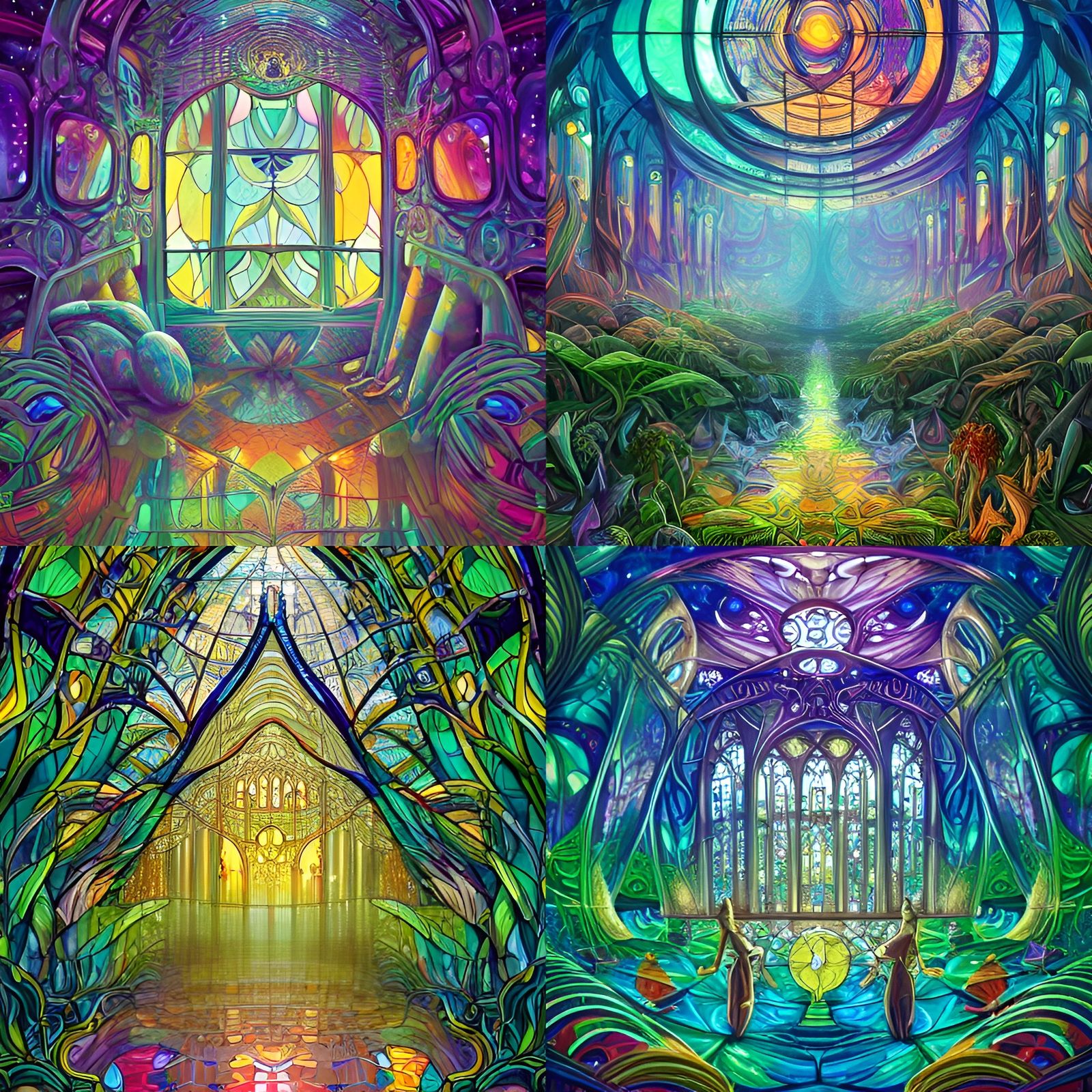 Stained Glass Jungle: A Digital Masterpiece
