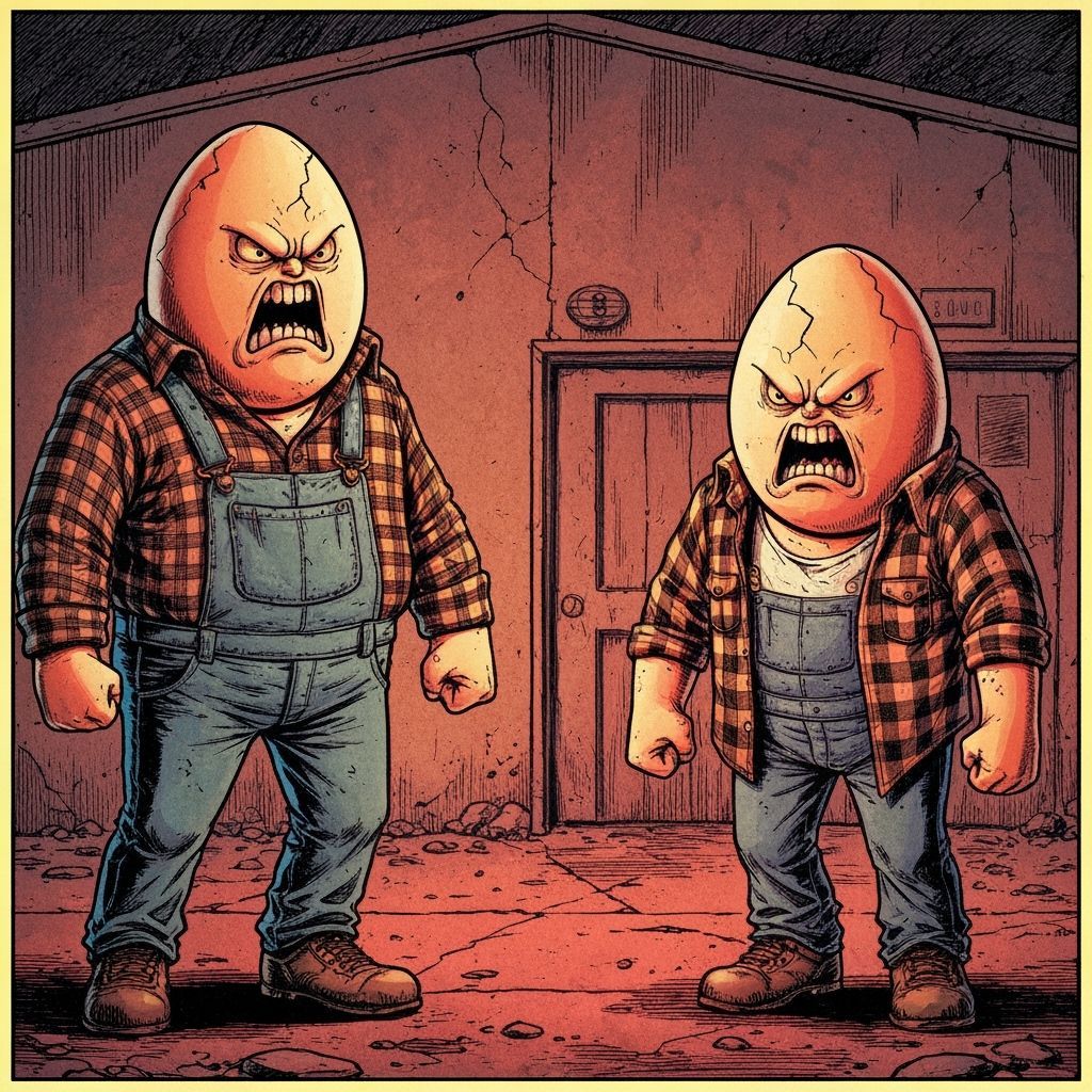 Angry Eggs in Comic Book Art Style