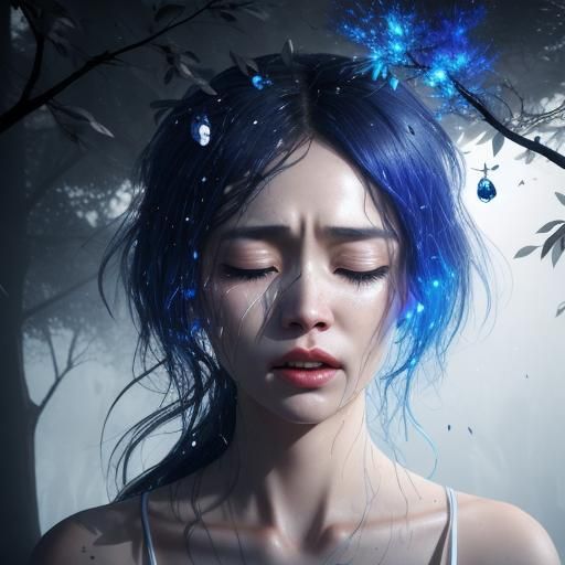 Anxiety Portrait with Collage and Double Exposure