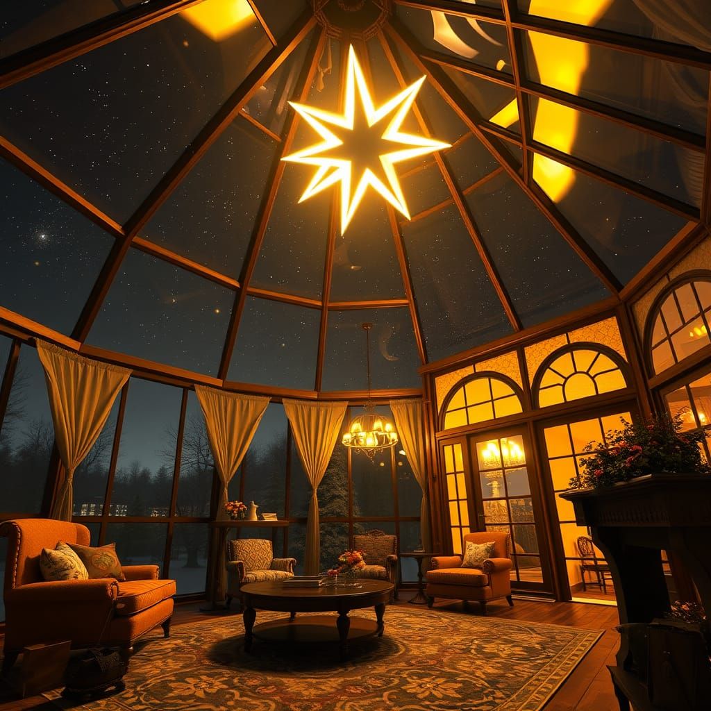 Star of Bethlehem Illuminates Cozy Room, Fantasy Concept Art