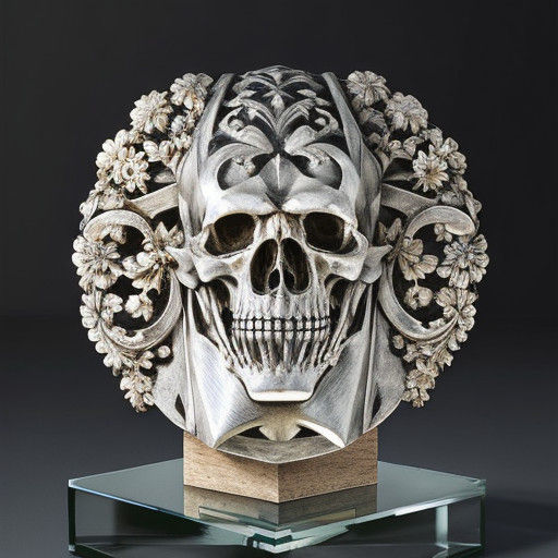 Surreal Human Head in Distorted Perspective