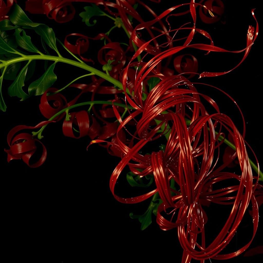 Swirling Abstract Forms in Vibrant Red Hues