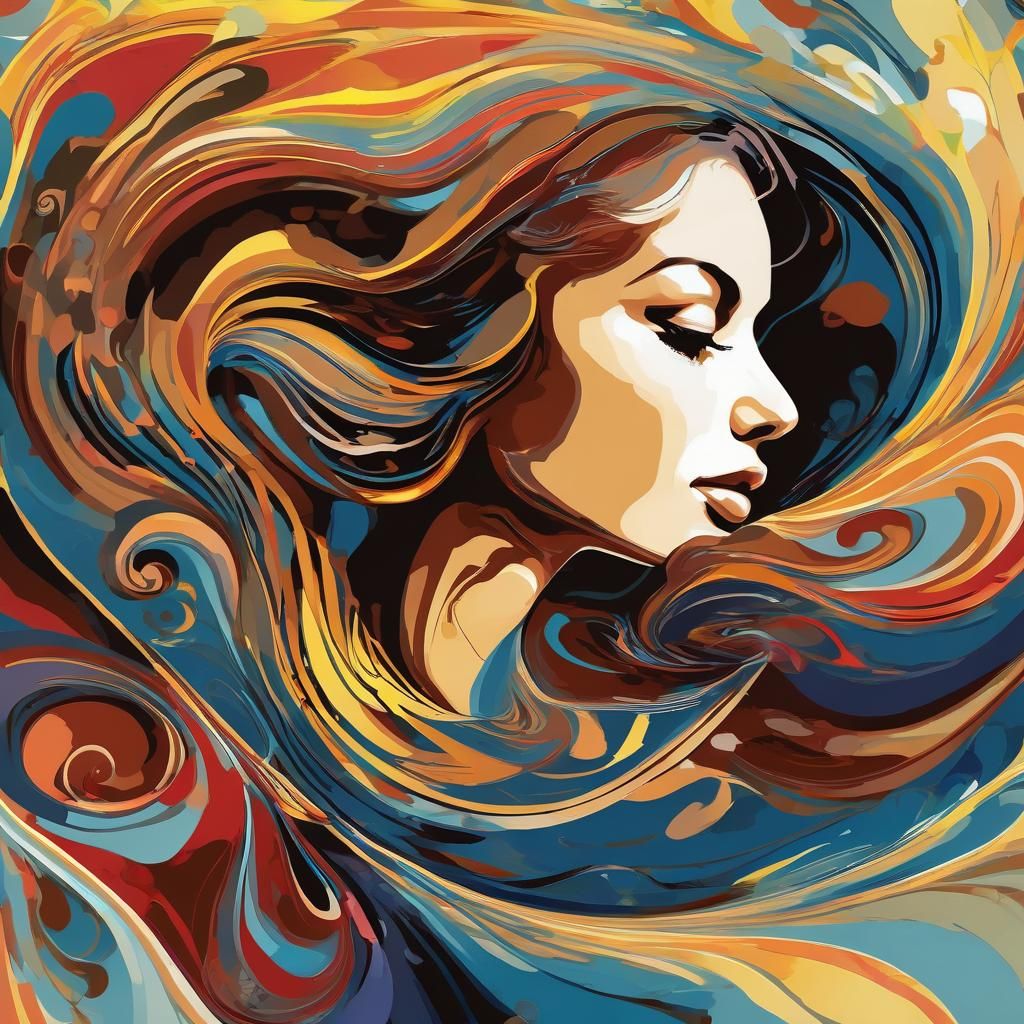 Beautiful Blonde Model Sunbathing on Beach: Detailed Art