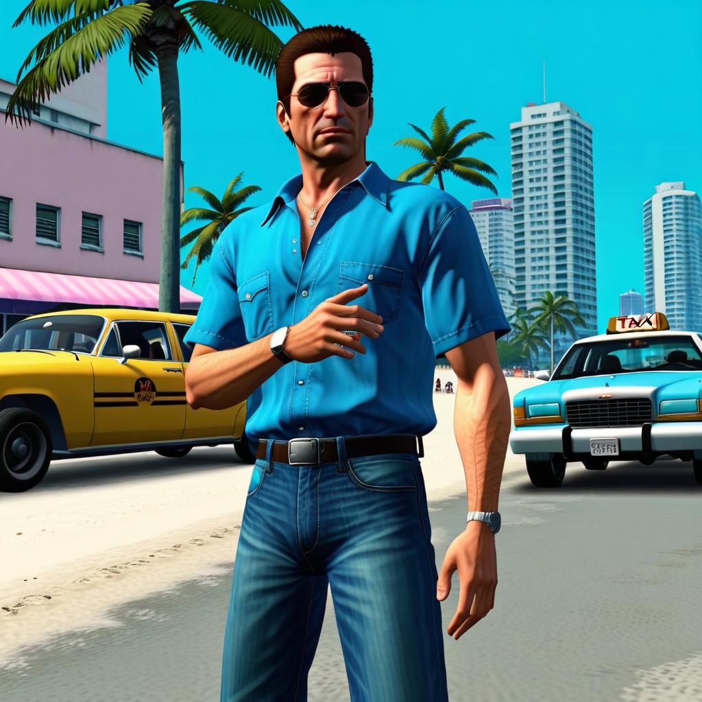 Tommy Vercetti  in GTA Vice City.