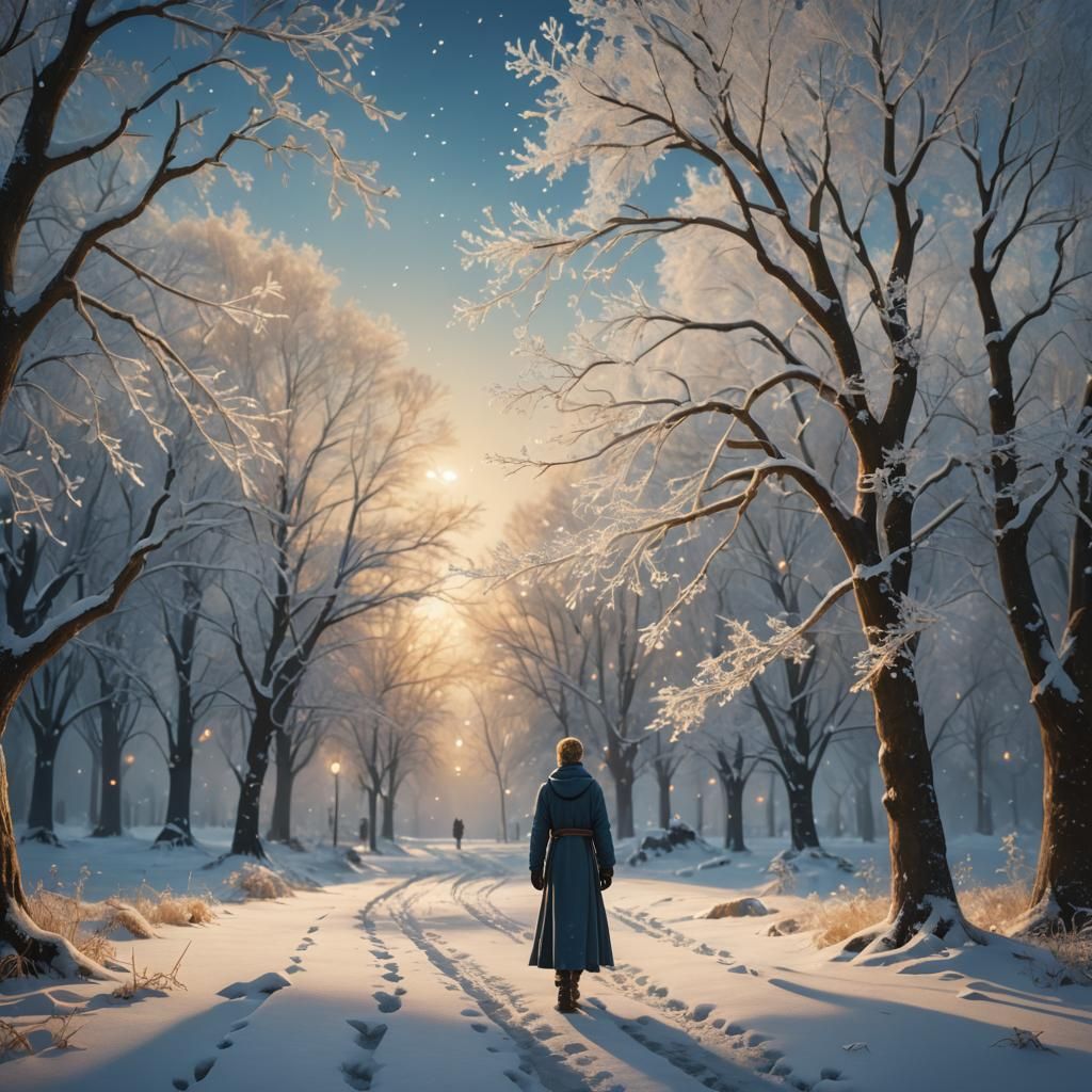 Winter Wonderland: A Matte Painting in Icy Blues