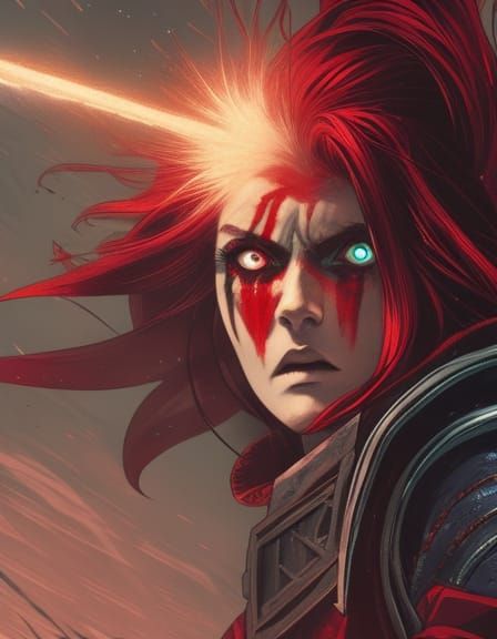 Woman with Exaggerated Expression in Darkest Dungeon Style