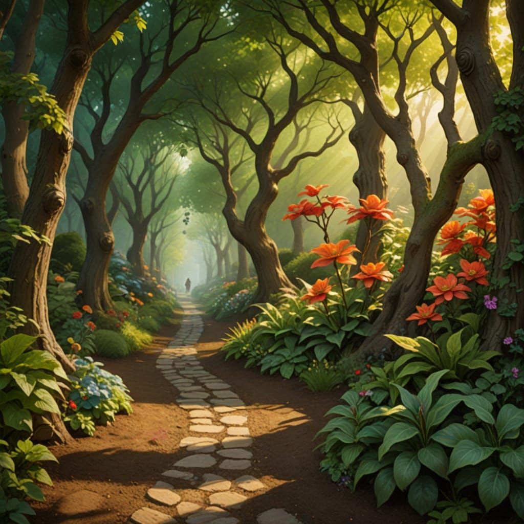 Whimsical Garden Path Scene