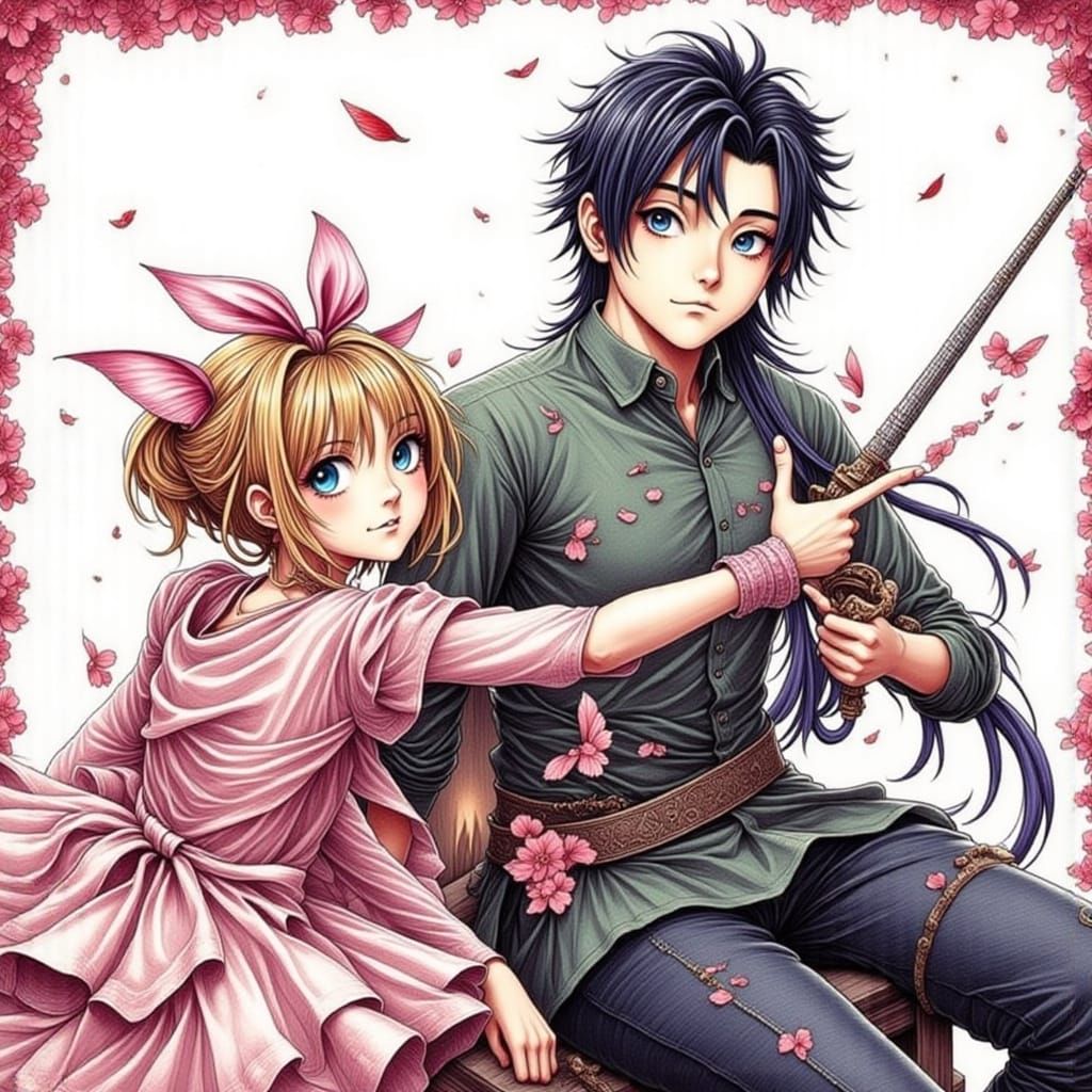 Dark Abstract Hellish Composition in Graphite Style