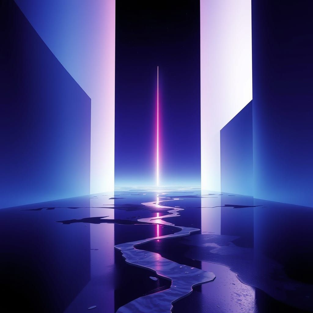 Frozen Eternity in Cyberpunk Hues