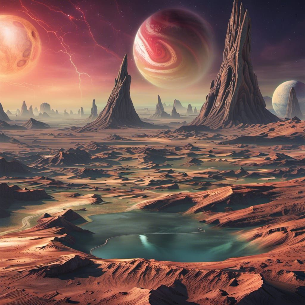 Vivid Alien Planet Landscape