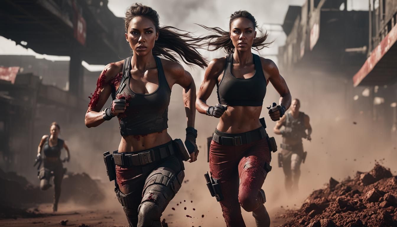 Woman on the Run in Sci-Fi City