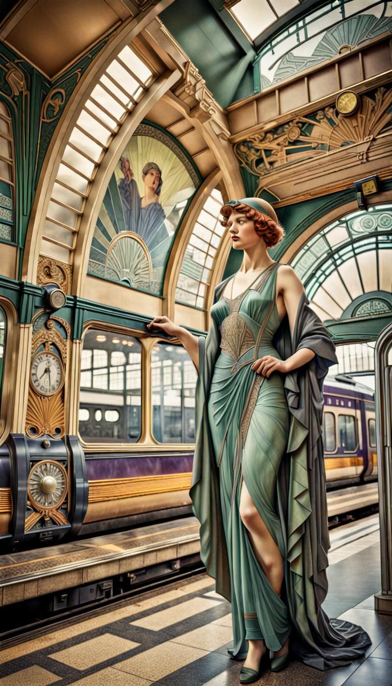 Art Deco Rail Station in Belle Epoque Style