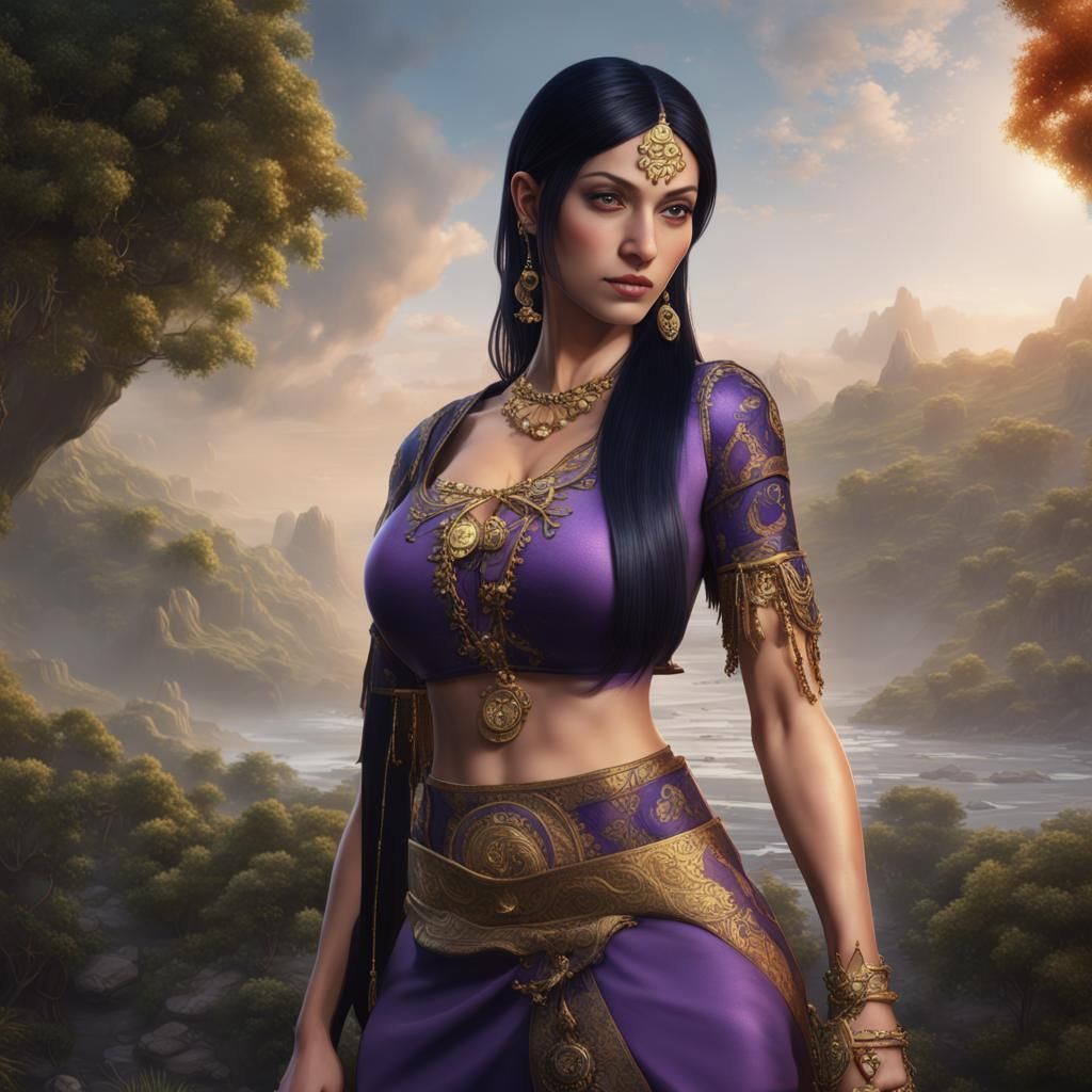 Nico Robin in Traditional Indian Dress