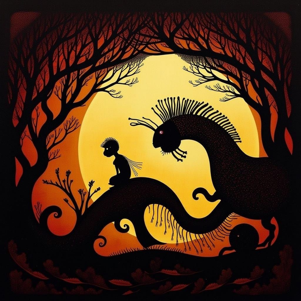 Balinese Shadow Puppet Show in Warm Golden Glow