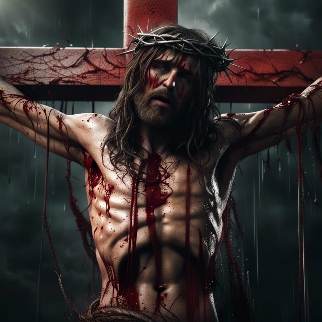 Jesus on the Cross: Dramatic Digital Painting