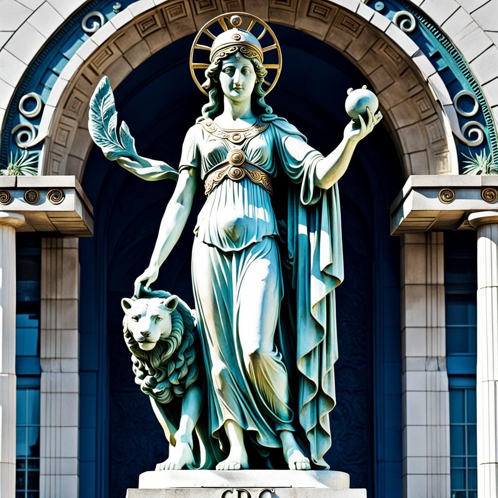 Statue of Hygeia in Art Deco Style