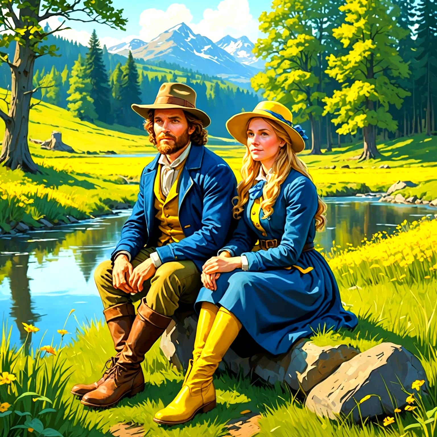 Tom Bombadil and Goldberry by the River