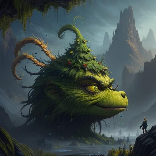 Detailed Matte Painting of The Grinch