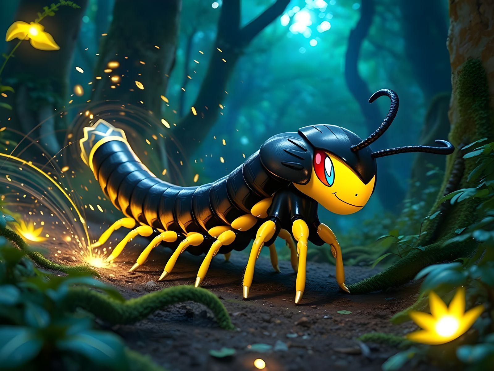 3D Pokémon Centipede Character