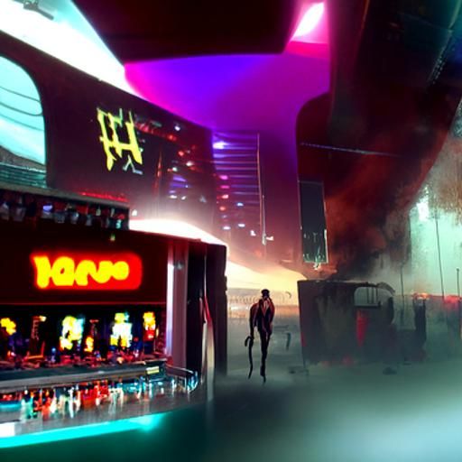 Cyberpunk Hell Casino: Neon Cityscape