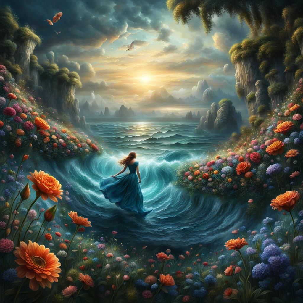 Blooming Flowers of Thought: Digital Matte Painting