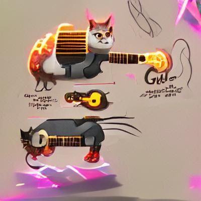 Guitar-Playing Cat Concept Art