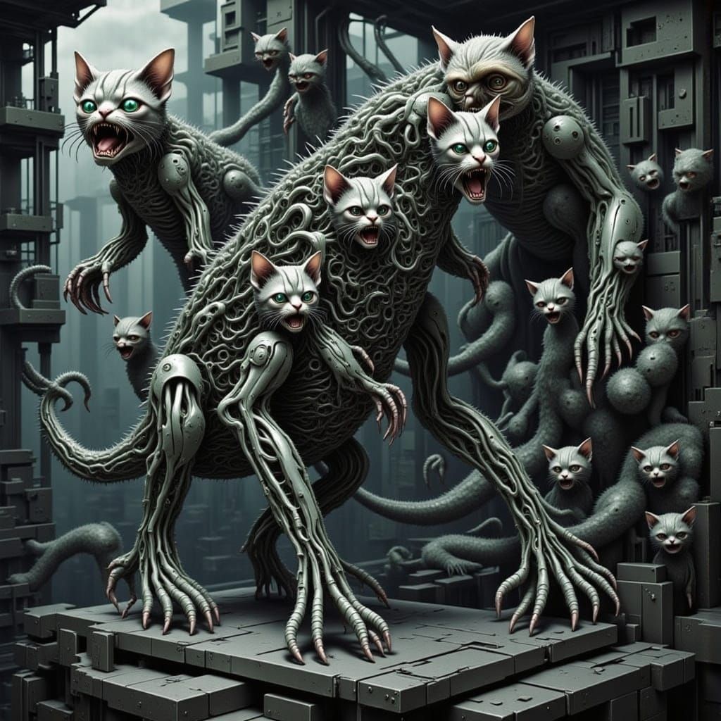 Aquatic Biomechanical Creature in Junji Ito Style