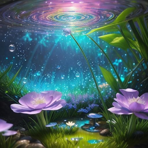 Fairy Garden Encased in Water Bubble