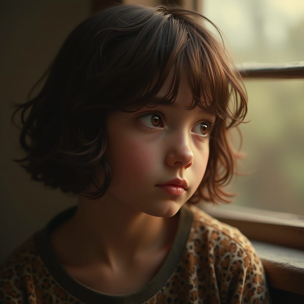 Girl with Brown Eyes in Cinematic Realism Style