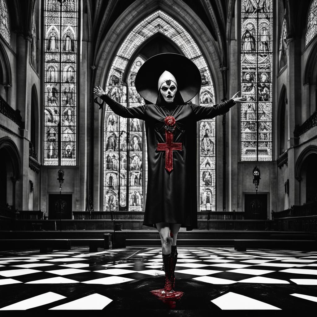 Una monja mujer, muy sensual, satánica, secta ,años ochentas...