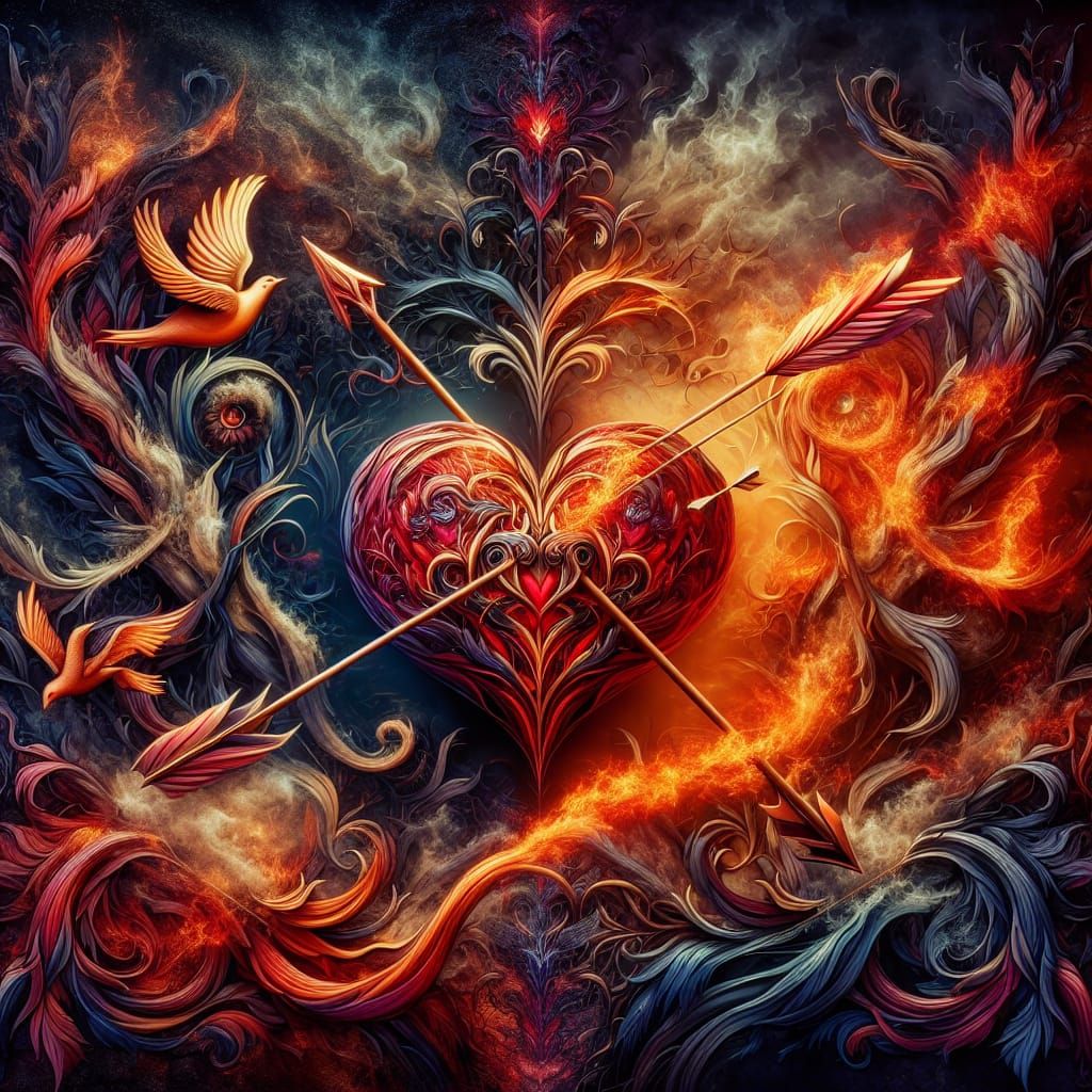Heart and Arrow: A Fantasy Art Illustration