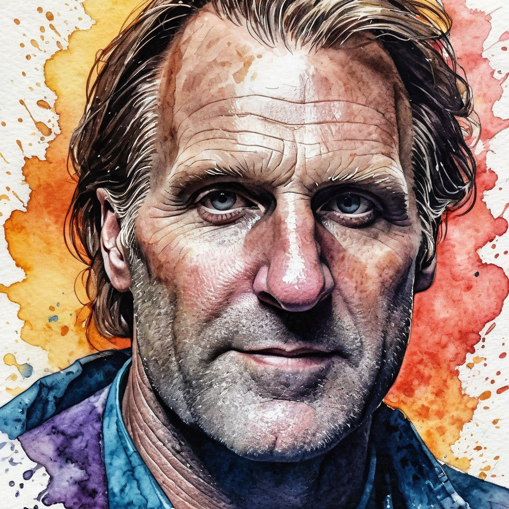 Hyperrealistic Watercolour Portrait in Vibrant Splash Art St...