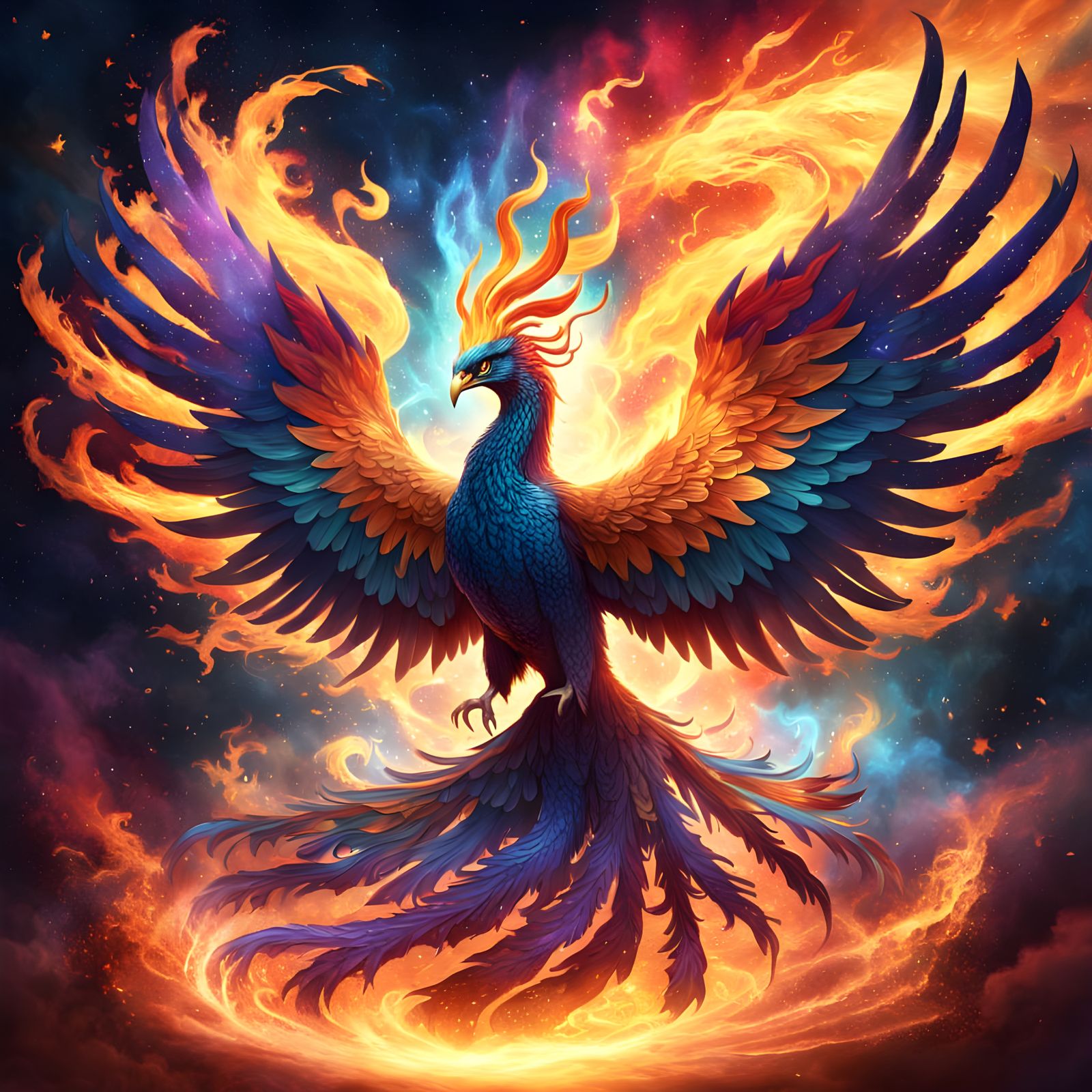 Majestic Phoenix Rising: Digital Matte Painting