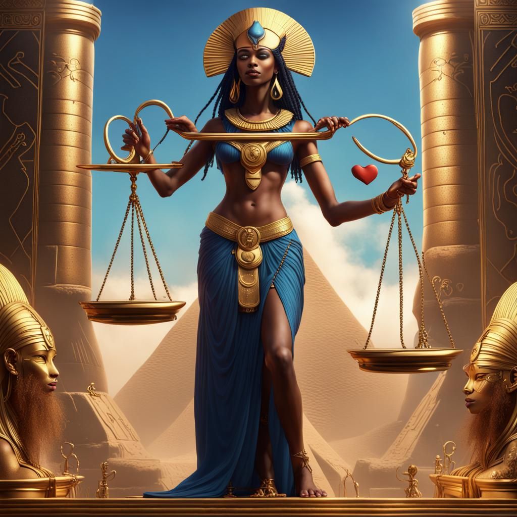 Maat Weighs Hearts: Ancient Egyptian Concept Art