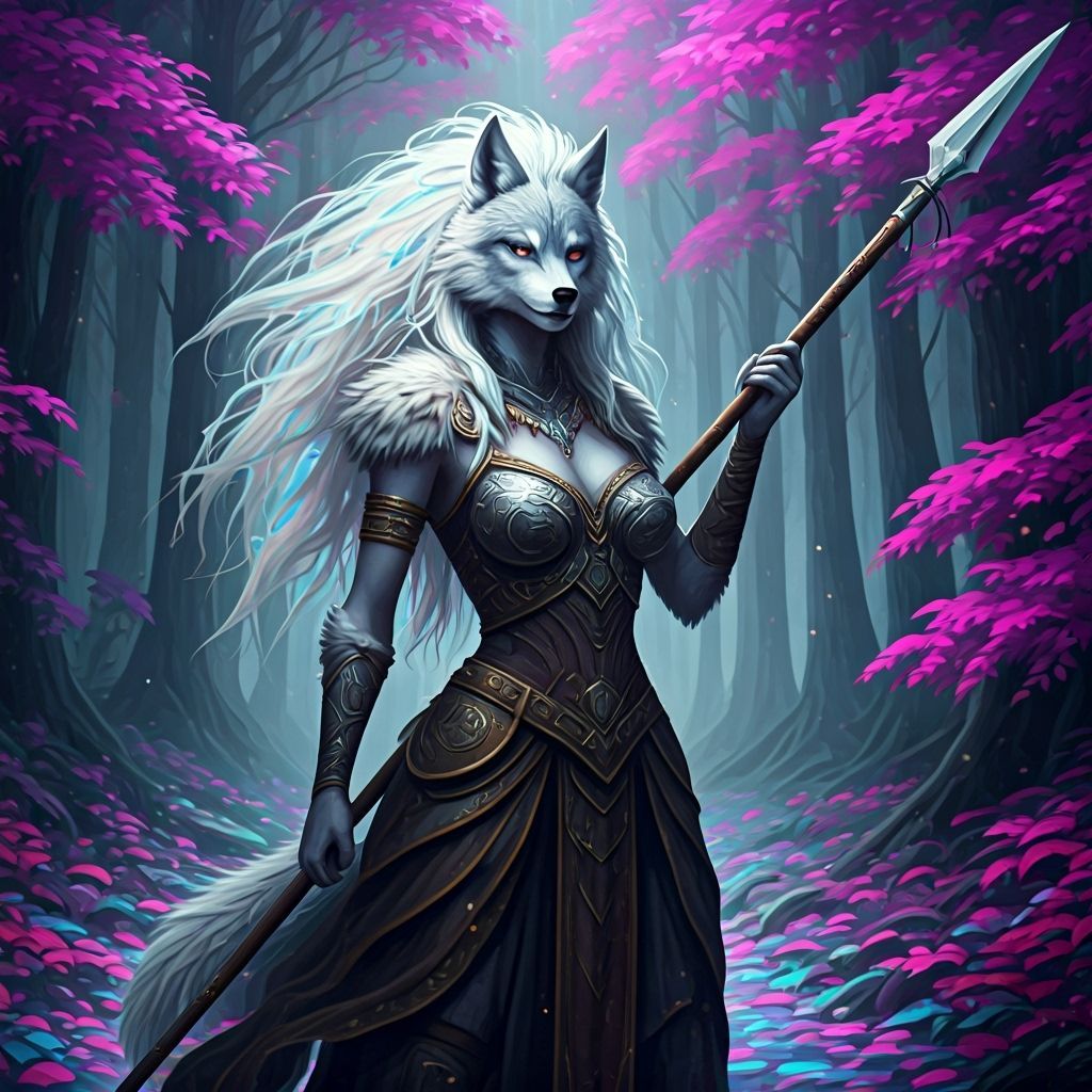 Werewolf Warrior in Holographic Forest